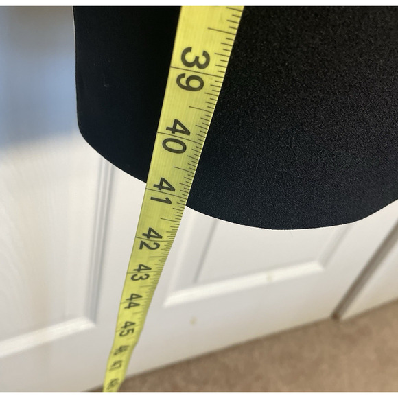 Maggie London Dress Women US 6 Black White Colorblock Asymmetric Neckline Career - Picture 6 of 11